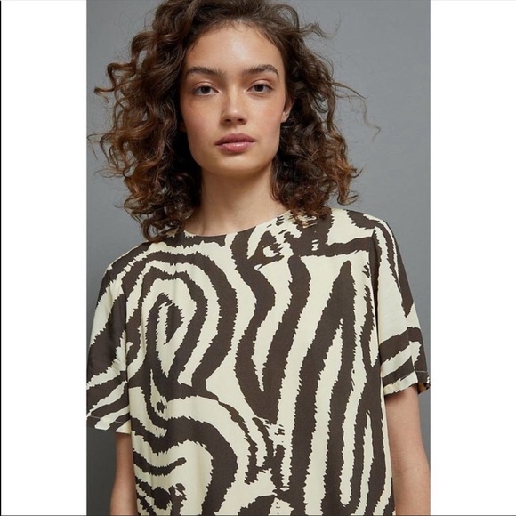 ANTHROPOLOGIE Corey Lynn Calter Zebra Print Midi Dress NEW - Picture 3 of 9